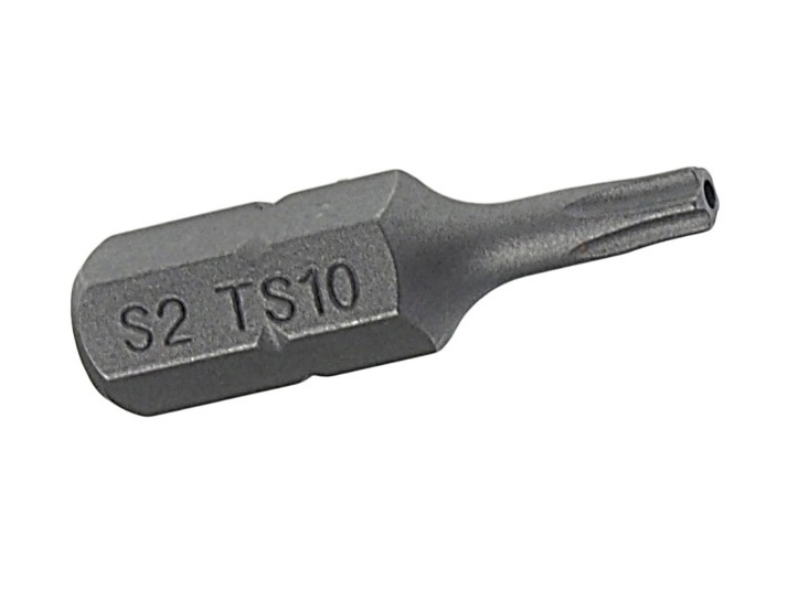 Вставка 1/4"DR 5-гранная TORX с отверствием TS10Hх25мм JTC