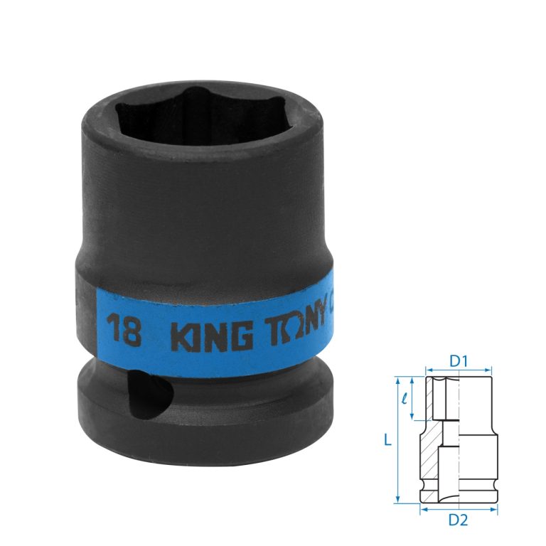 KINGTONY Головка торцевая ударная   6гр 18мм 1/2"