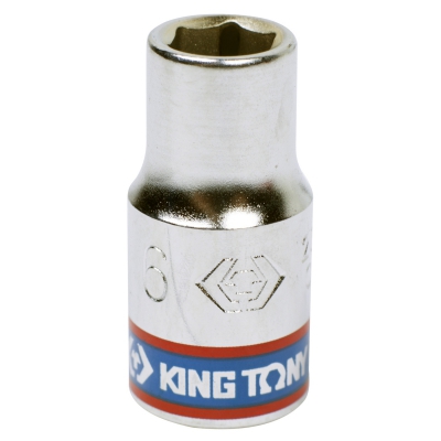 KINGTONY Головка торцевая 6 гр., 6мм, 1/4"