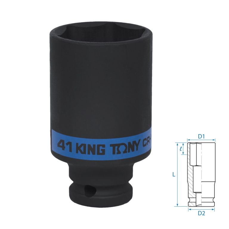 KING TONY Головка торцевая ударная глубокая шестигранная 1/2", 41 мм