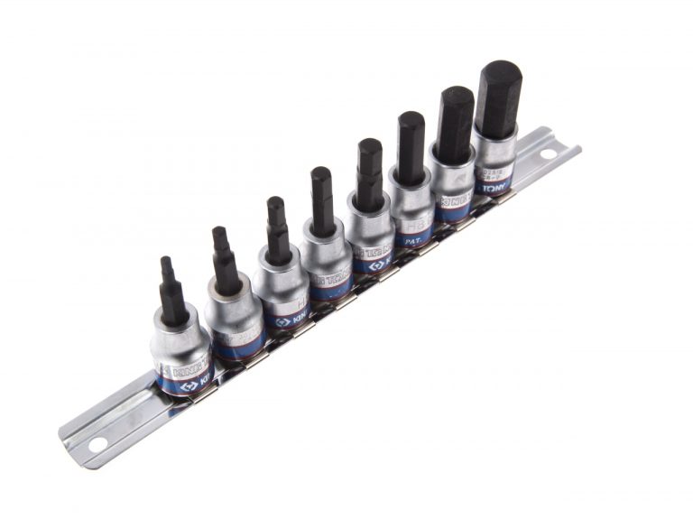 KING TONY Набор торцевых насадок 3/8", HEX, 3-12 мм, L = 50 мм, 8 предметов