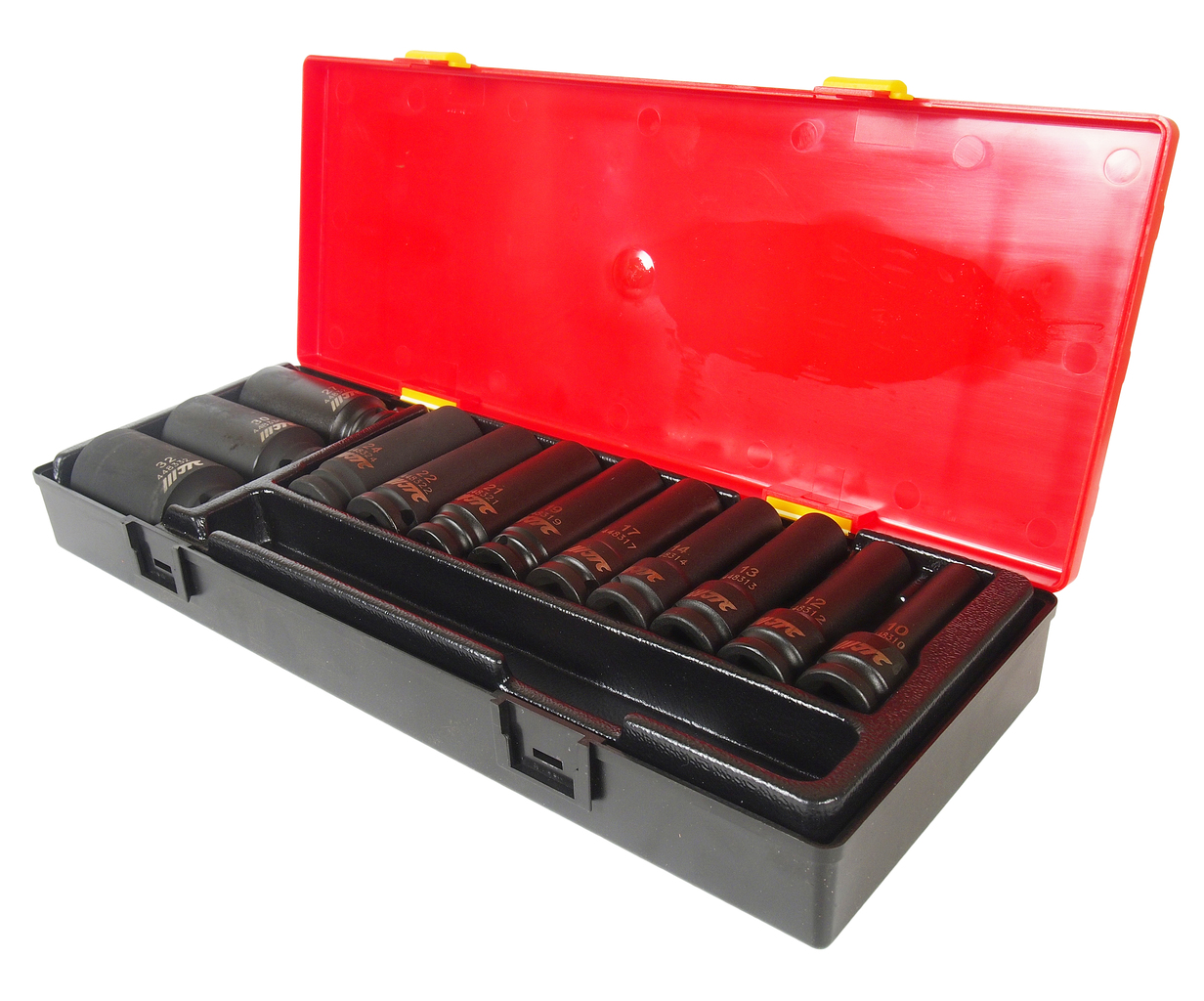 Набор головок торцевых глубоких ударных 12-гранных 1/2" 10-32мм (в кейсе) 12шт JTC